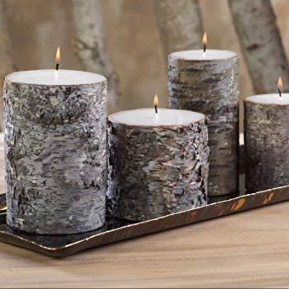 Zodax Dark Birchwood Fragrance Free Pillar Candle • NWT - Picture 2 of 7